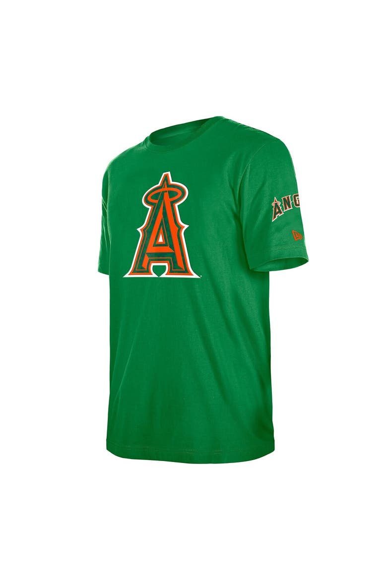 Men's New Era  Kelly Green Los Angeles Angels St. Patrick's Day Shamrock Fill T-Shirt, Alternate, color, Kelly Green