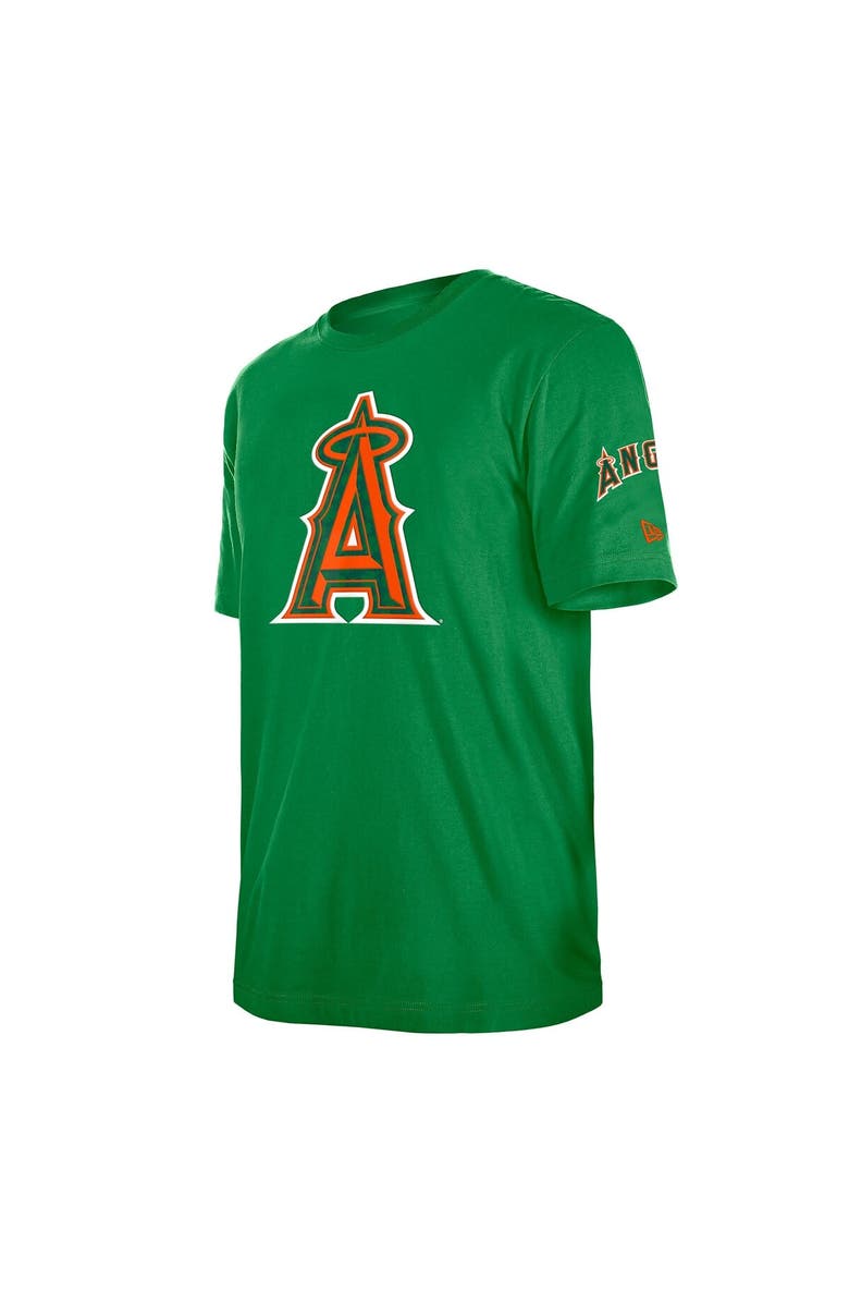 New Era Men's New Era  Kelly Green Los Angeles Angels St. Patrick's Day Shamrock Fill T-Shirt, Alternate, color, Kelly Green
