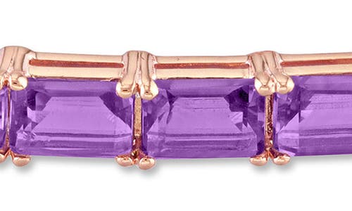 Delmar Baguette Cut Amethyst Curb Chain Bracelet In Purple