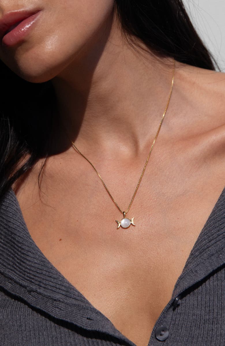 Awe Inspired Mini Triple Moon Pendant Necklace, Alternate, color, 925 Sterling Silver