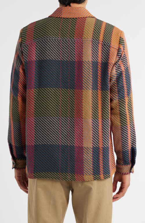 Wax London Whiting Tempo Exploded Plaid Cotton Blend Button-up Overshirt In Multi