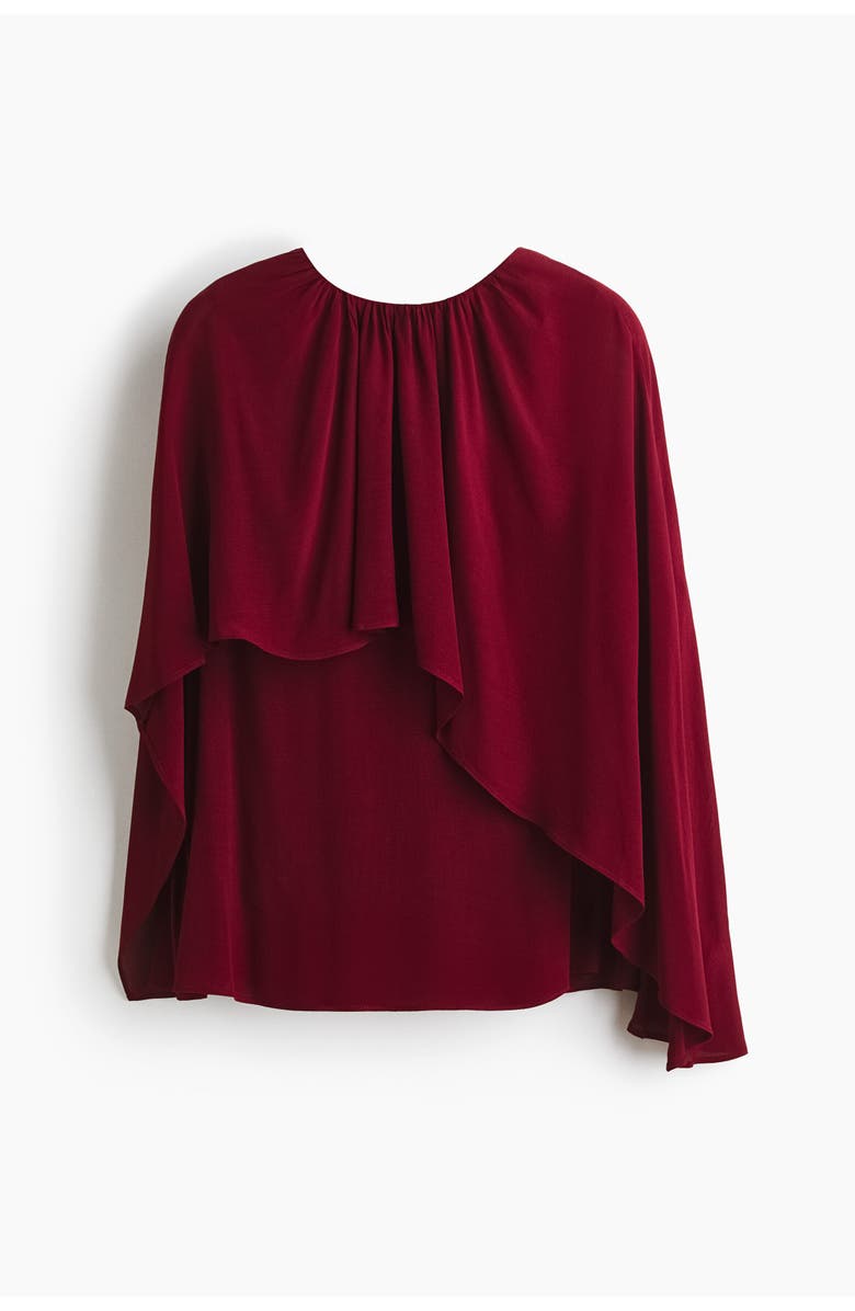 H&M Cape Blouse, Alternate, color, Dark Red