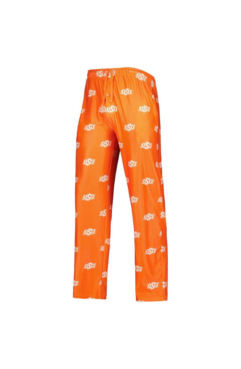 CONCEPTS SPORT Men's Concepts Sport Orange Oklahoma State Cowboys Logo Flagship Allover Print Pants, Alternate, color,