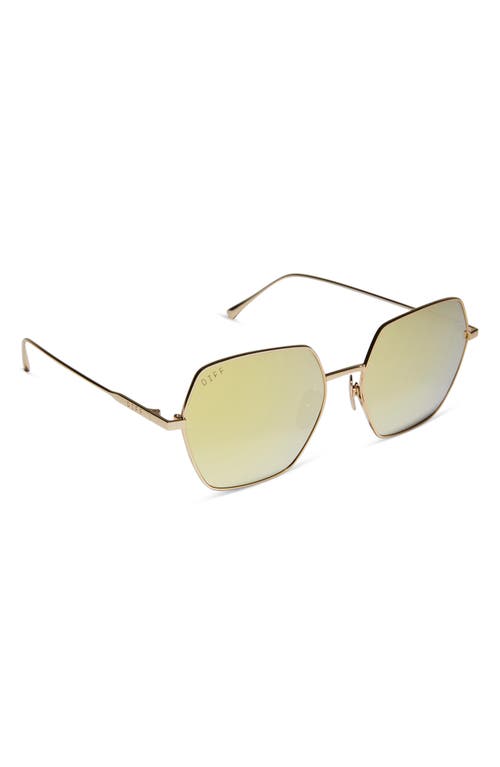 Diff Harlowe 55mm Square Sunglasses In Brilliant Gold Mirror