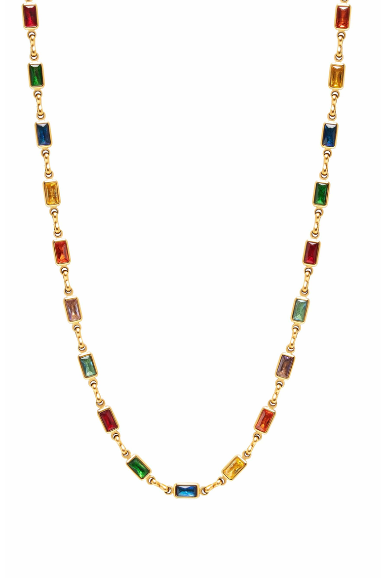 Rectangle Tennis Necklace, Main, color, Multi-Color