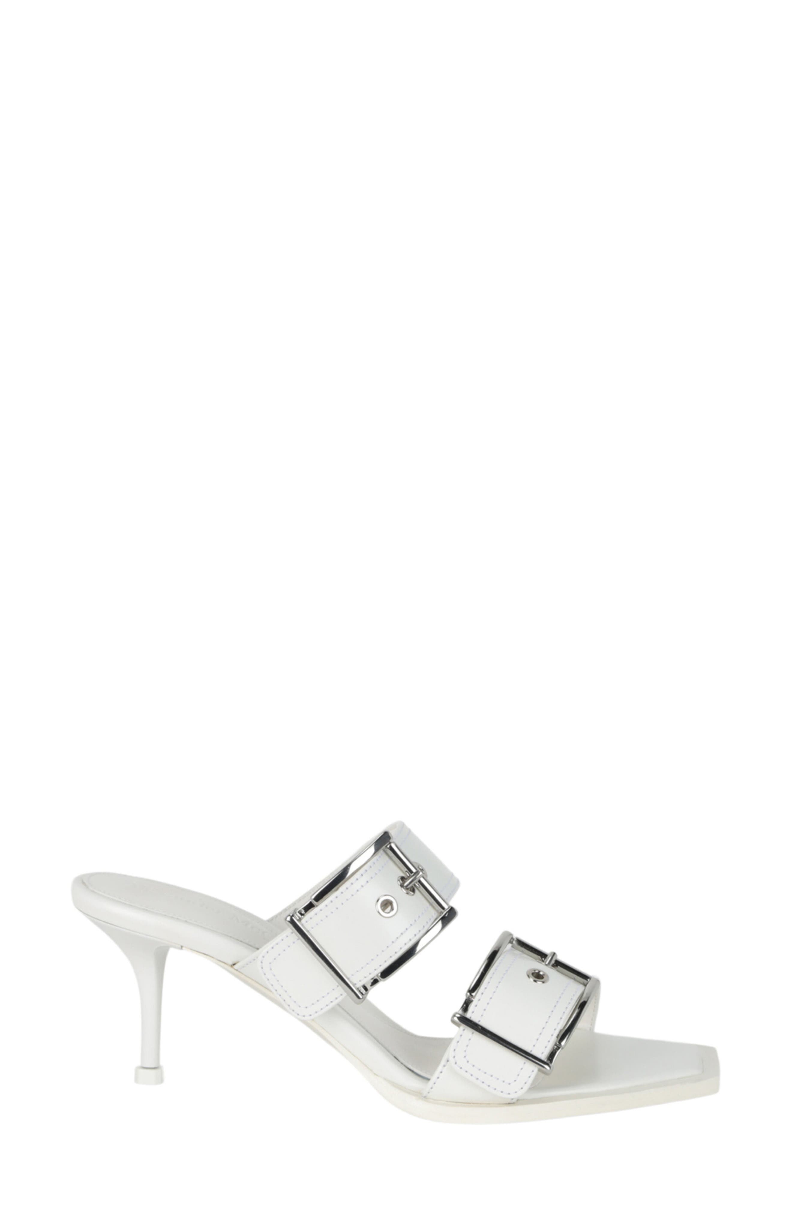 Punk Double Buckle Sandal, Alternate, color, IVORY