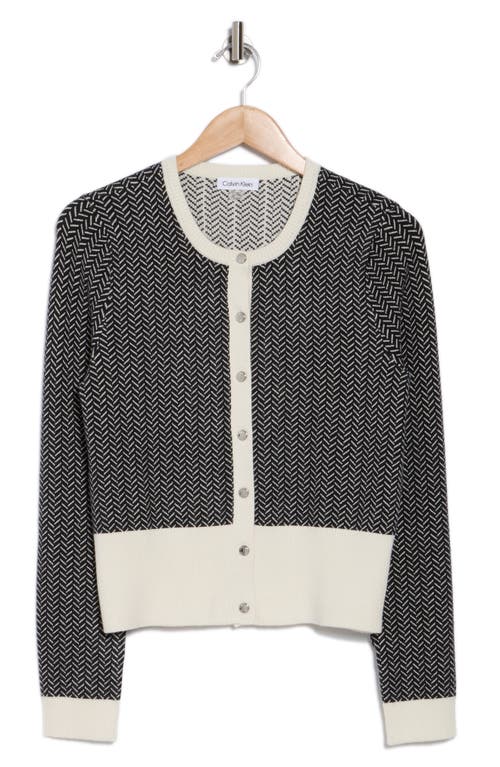 Calvin Klein Chevron Sweater Cardigan In Multi