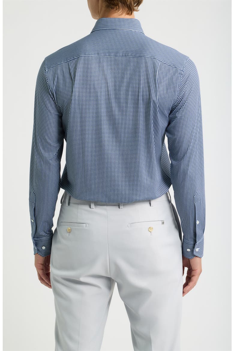 Excursionist Flex Tailored Fit Microcheck Wrinkle Resistant Button-Up Shirt, Alternate, color, CADET
