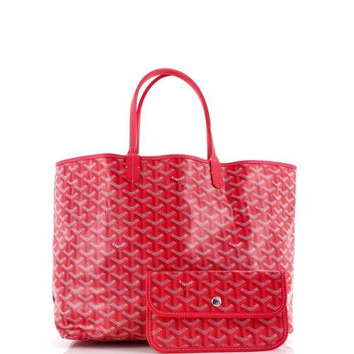 Pre-owned Goyard Goyard Saint Louis Reversible Tote Coated Canvas And Printed Canvas Pm In Pink