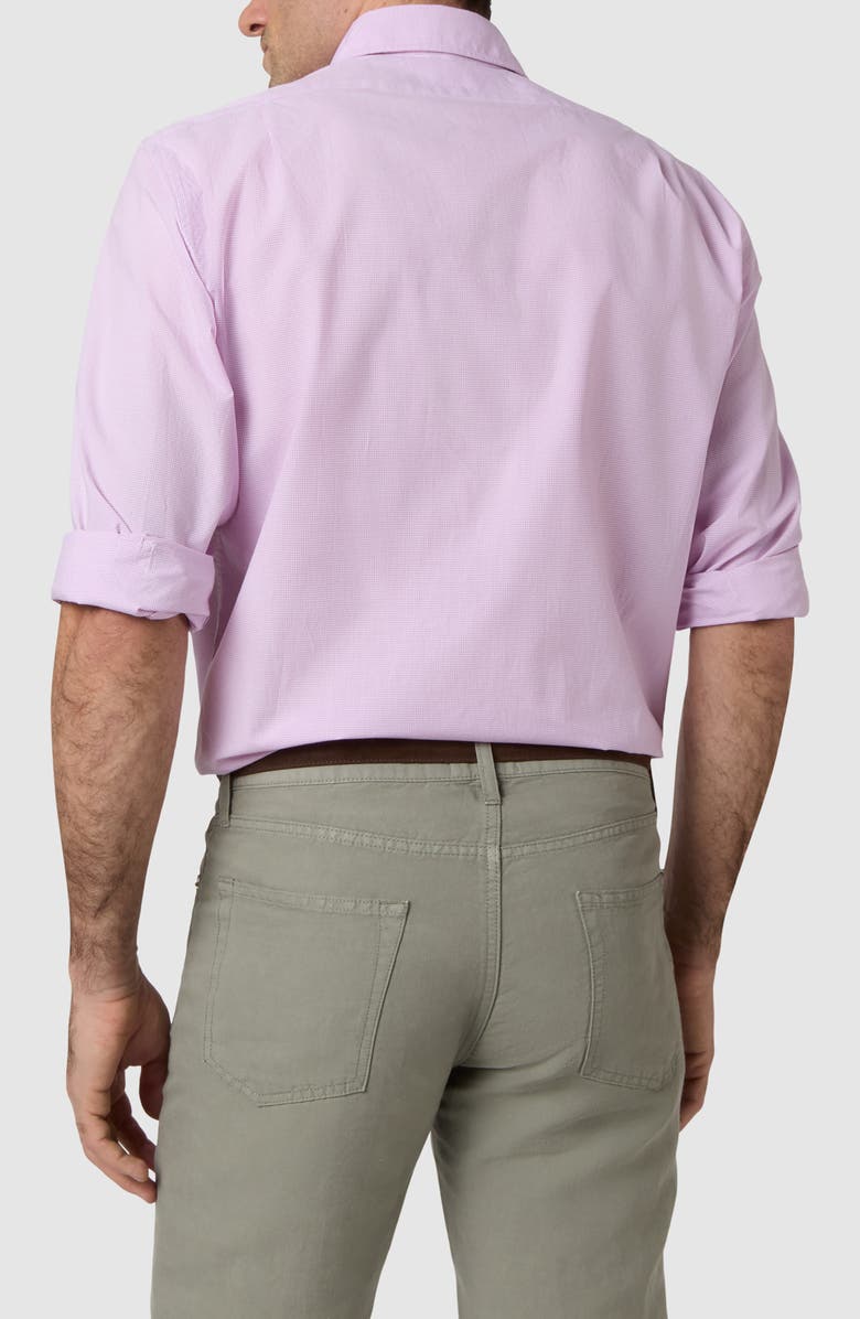 Sid Mashburn Slim Fit Microcheck Cotton Poplin Button-Up Shirt, Alternate, color, Orchid Micro Gingham Poplin