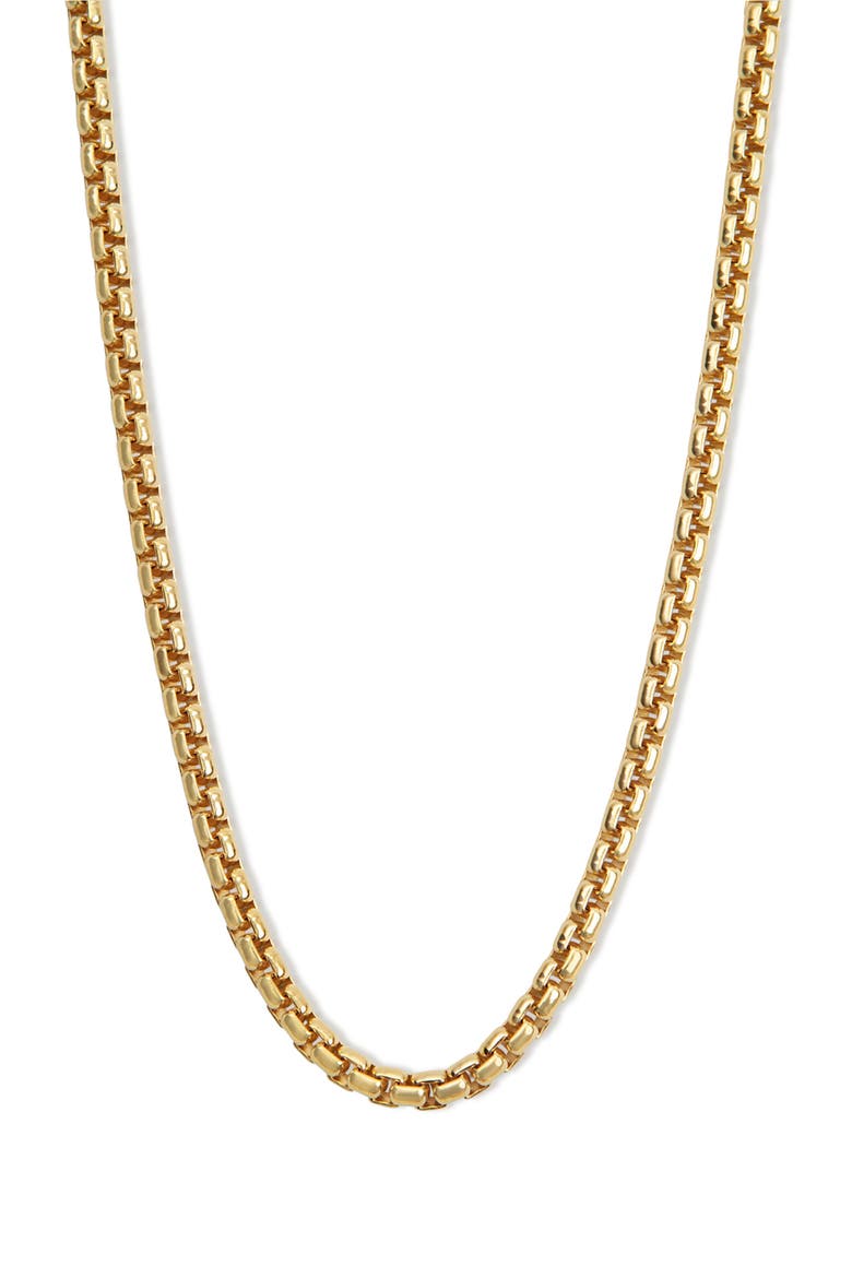 Men's Box Chain Necklace, Main, color, GOLD