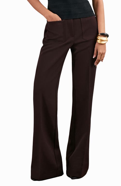 Reiss Priya Patch Pocket Wide Leg Pants In Burgundy