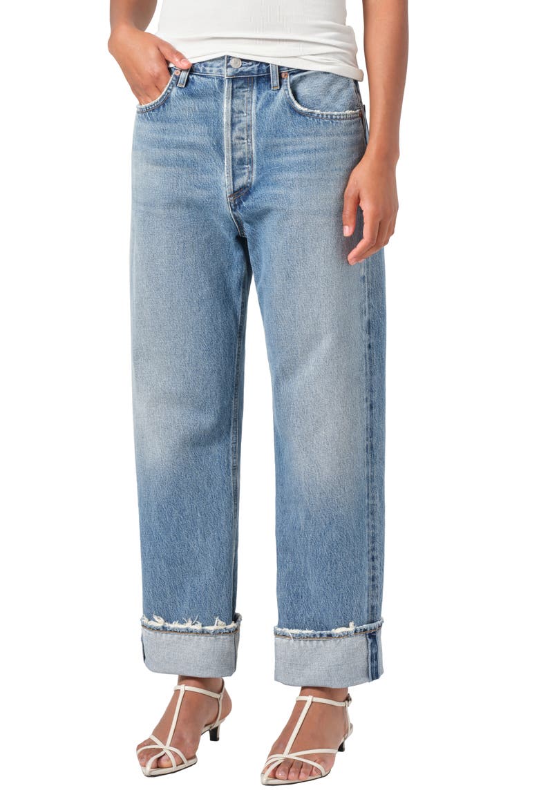 Fran Low Slung Loose Straight Leg Jeans, Main, color, REIGN