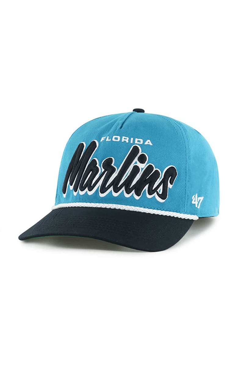 '47 Men's '47 Teal Miami Marlins Dropshadow Rope Hitch Adjustable Hat, Alternate, color, 