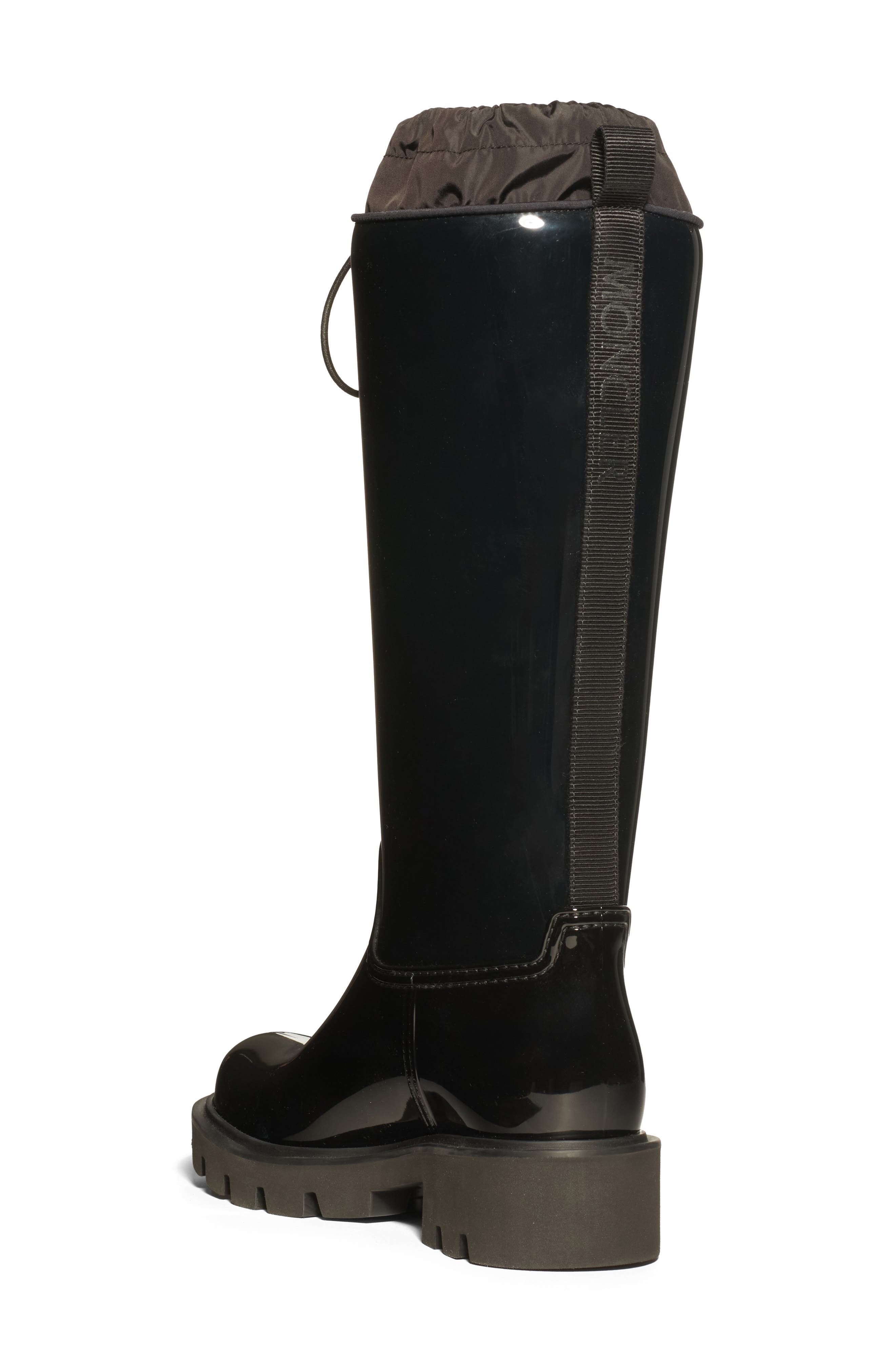 Moncler Kickstream Waterproof Knee High Rain Boot, Alternate, color, Black