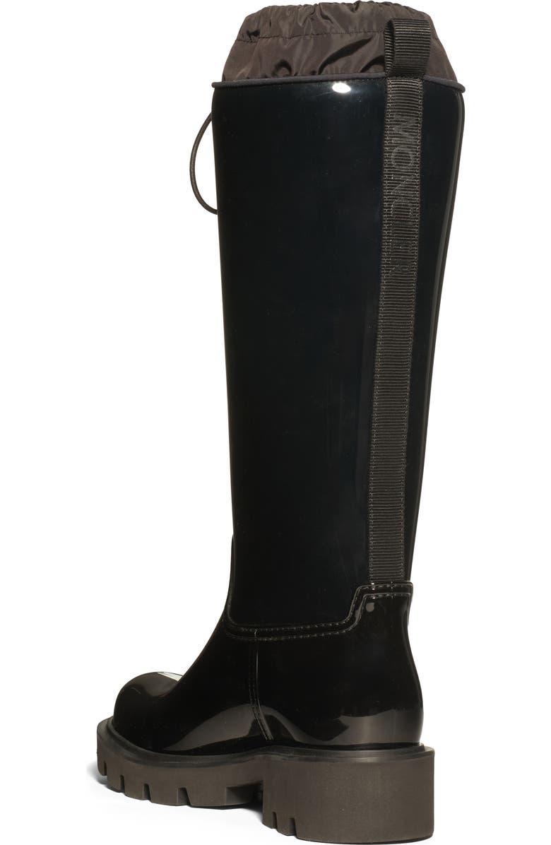 Moncler Kickstream Waterproof Knee High Rain Boot, Alternate, color, Black