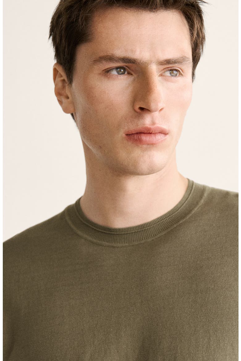 Finely Knit Cotton & Silk Sweater, Alternate, color, KHAKI GREEN
