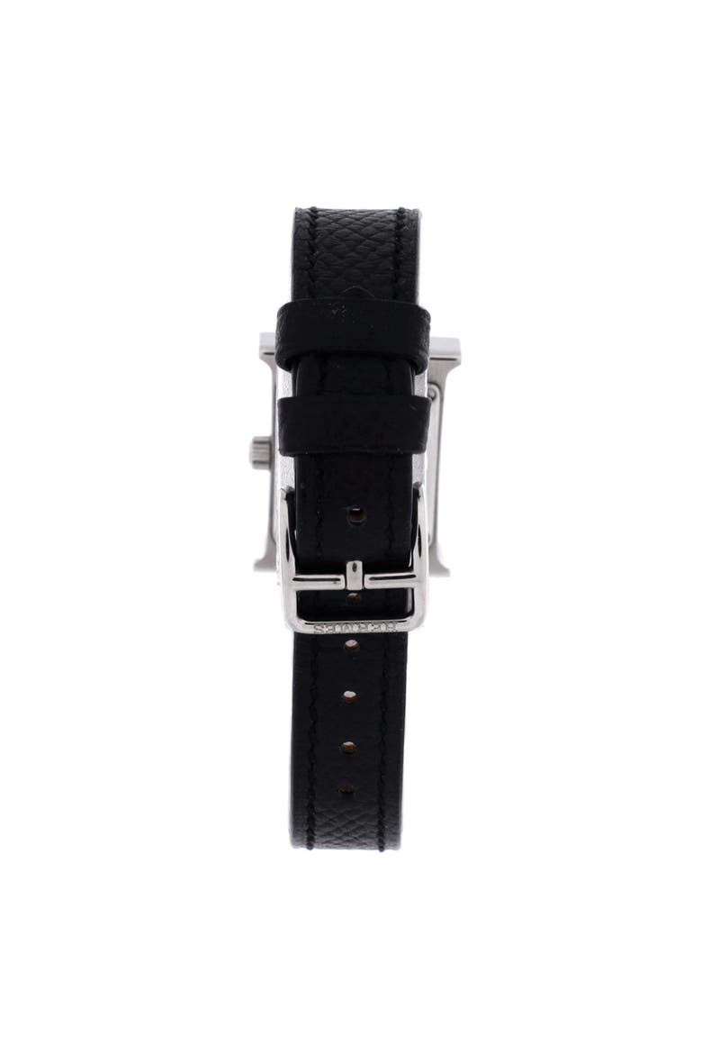 Heure H Quartz Watch Stainless Steel and Leather 17, Alternate, color, Black