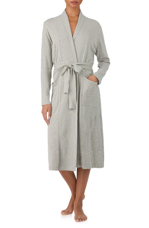Ralph Lauren Lauren Sweater Knit Monogram Cotton & Cashmere Robe In Gray