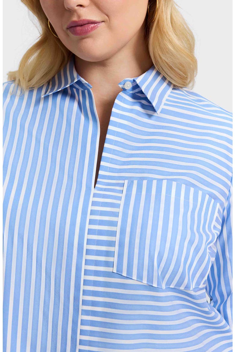 Bella Stripe Popover Top, Alternate, color, PERIWINKLE BLUE/ WHITE
