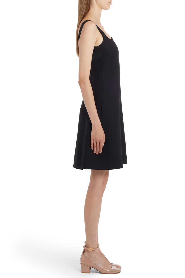 Crepe Couture Fit & Flare Dress, Alternate, color, 0NO-NERO