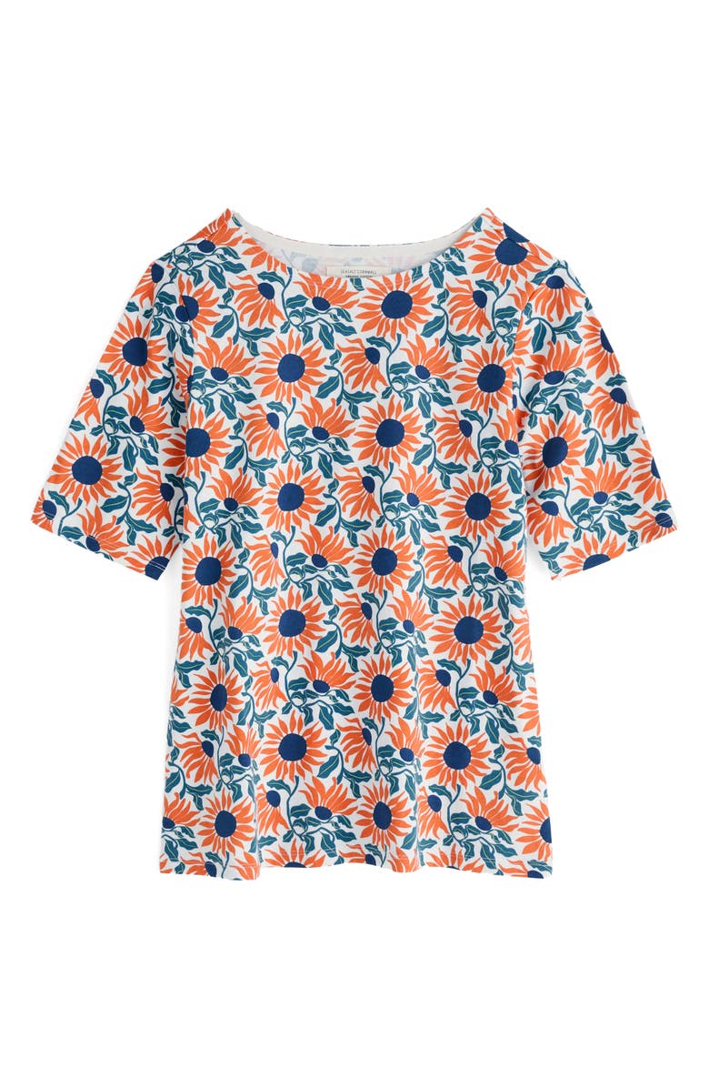Seasalt Cornwall Poisson Print Organic Cotton Shirt, Alternate, color, Bold Sunflower Chalk