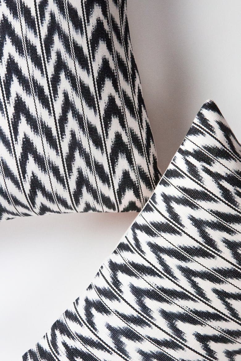 Toto Ikat Pillow, Alternate, color, BLACK AND WHITE