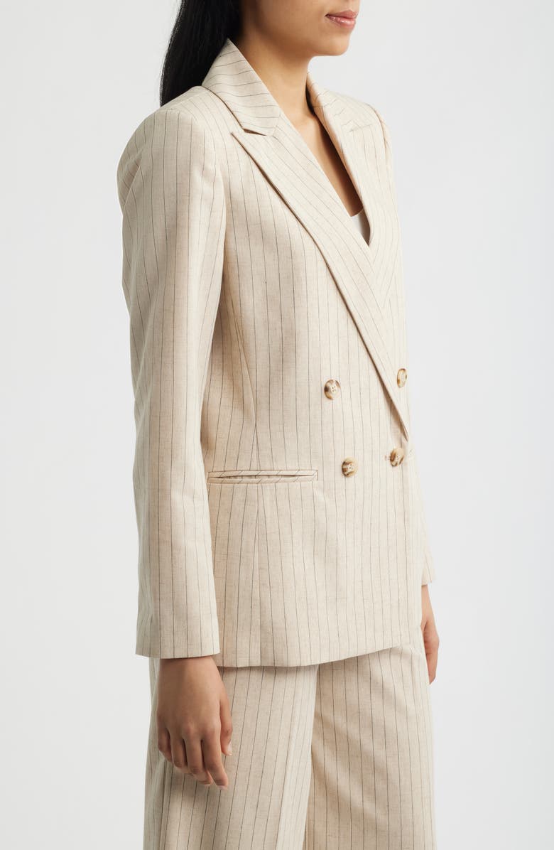Tahari ASL Pinstripe Double Breasted Blazer, Alternate, color,