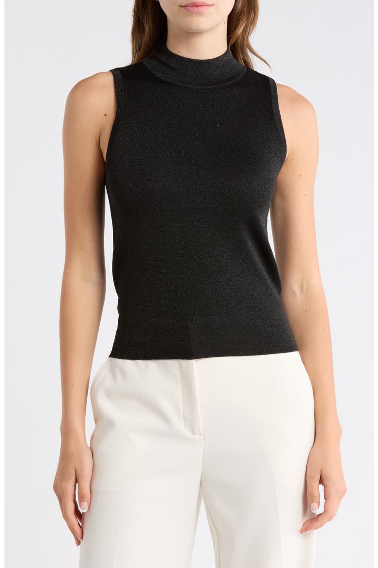 Darcey Metallic Wool Blend Sweater Tank, Main, color, BLACK