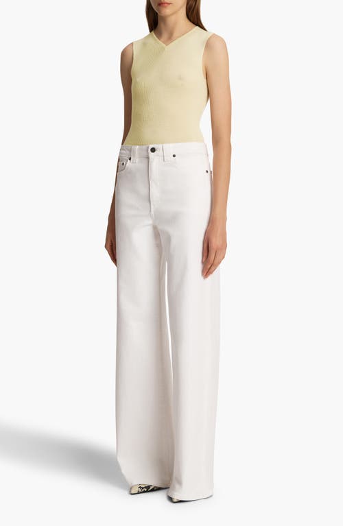 Khaite Renato Rib Merino Wool Blend Sleeveless Sweater In Pollen