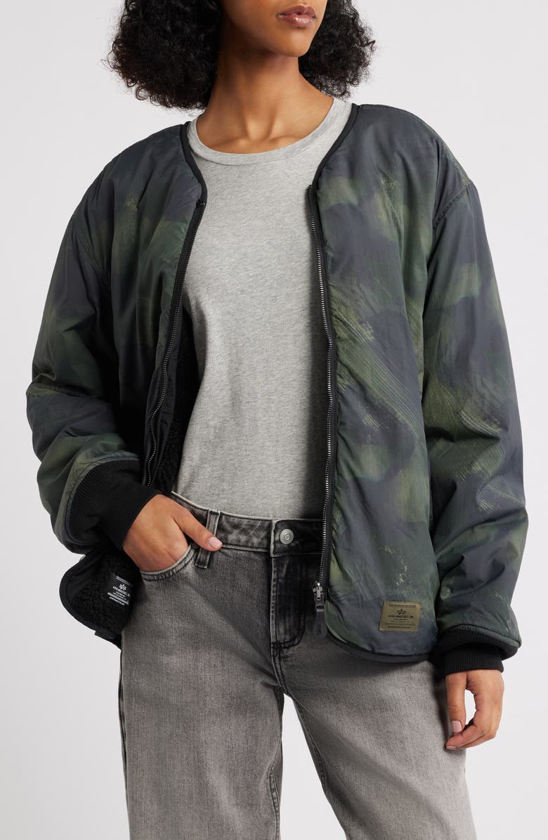 Alpha Industries Revers M-65 Quilted Liner Jacket, Main, color, Black