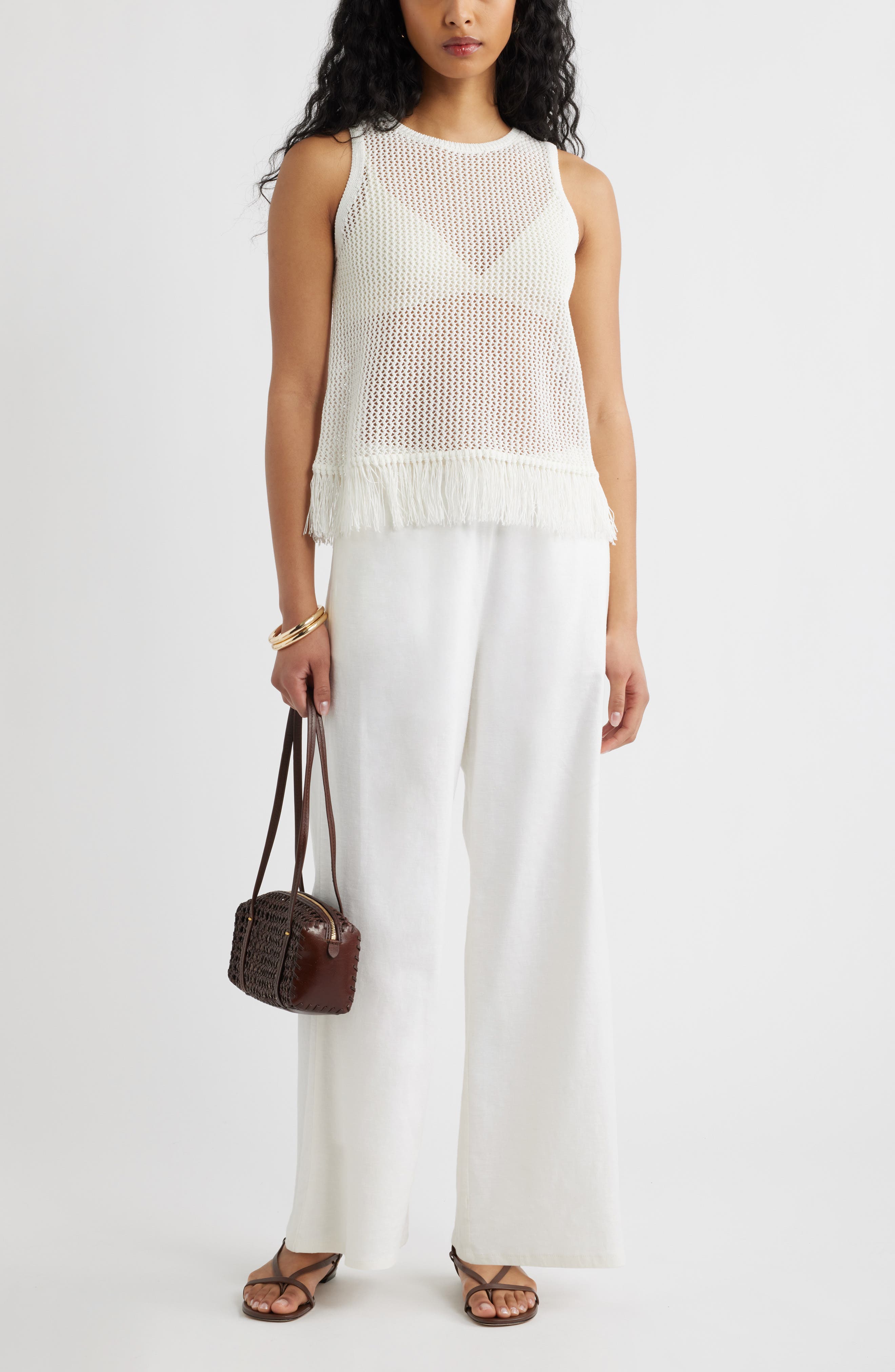 Fringe Sleeveless Sweater - image 4