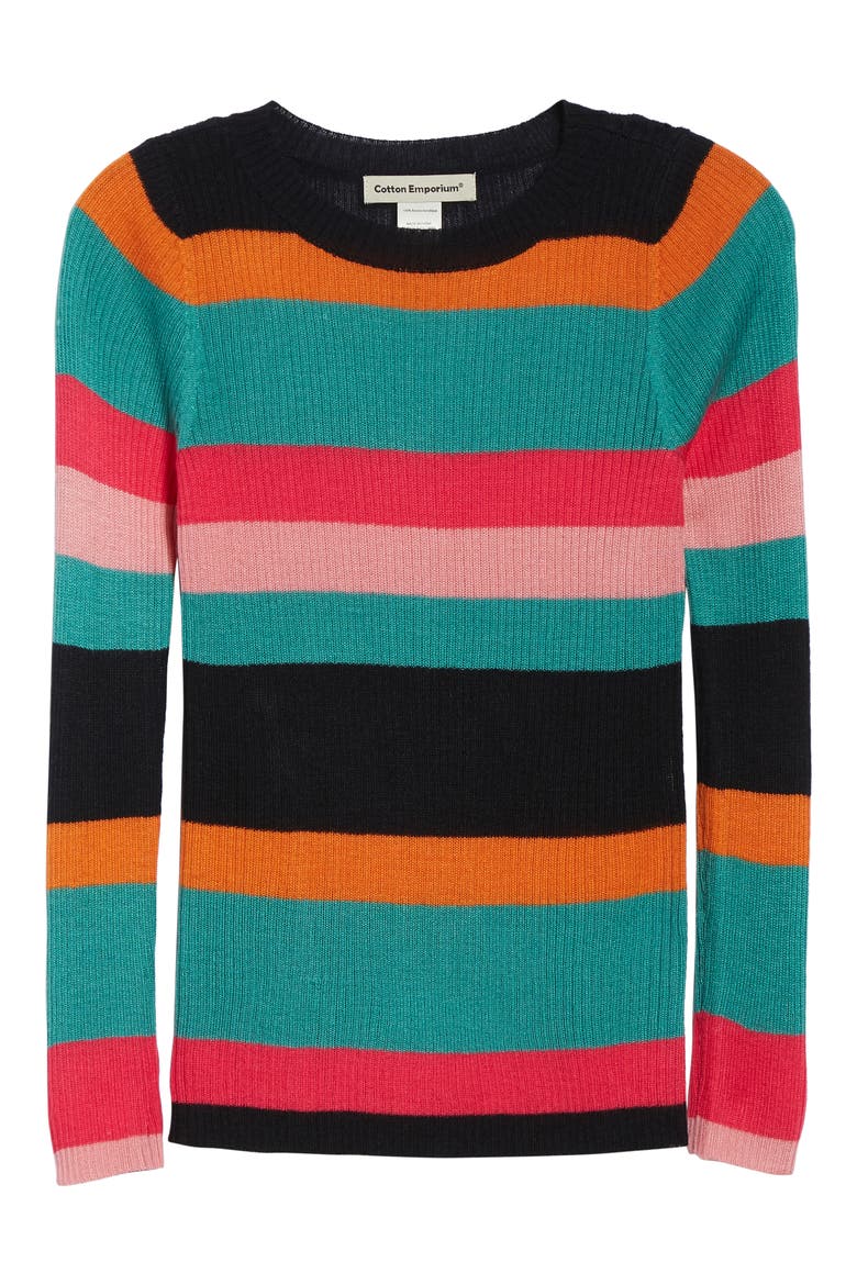 Rainbow Skivvy Stripe Sweater, Alternate, color, MULTI