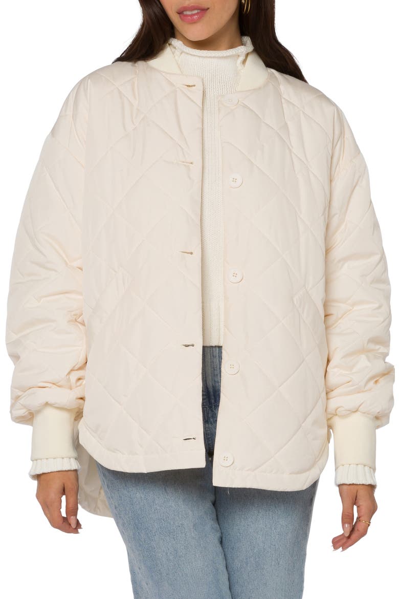 Celeste Quilted Bomber Jacket, Main, color, IVORY
