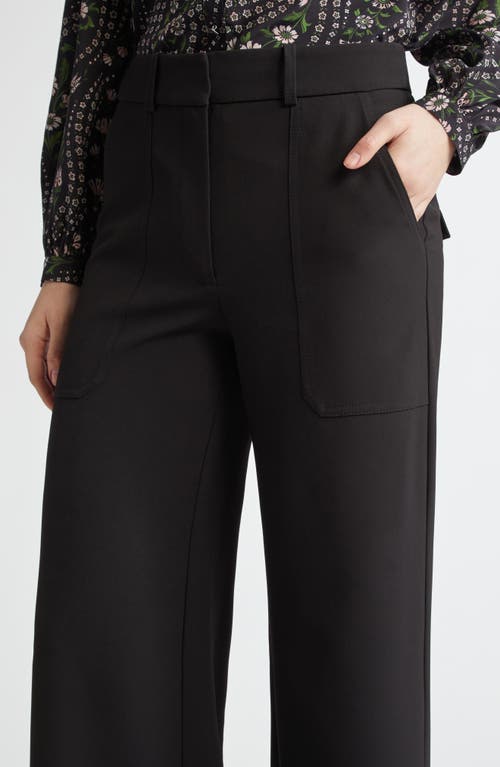 Veronica Beard Hibiscus Black Stretch-twill Trousers In Black