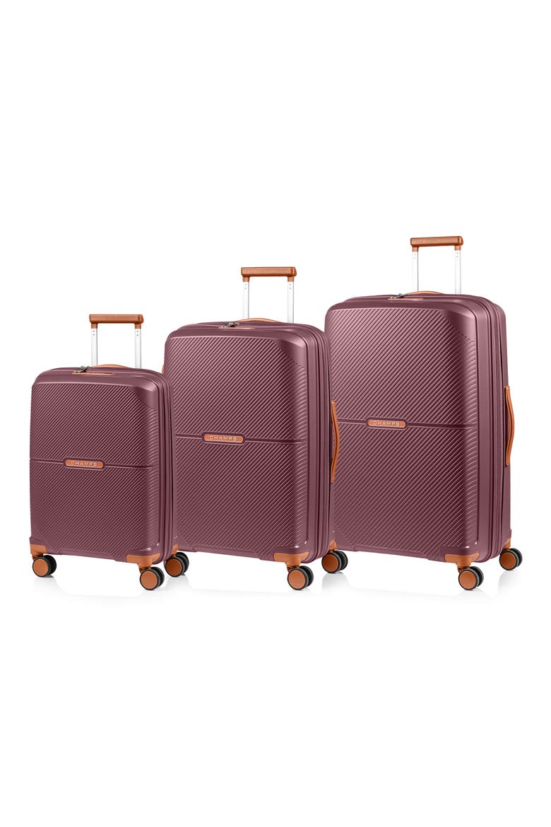 Aura 3-Piece Hardside Luggage Set, Main, color, BURGUNDY