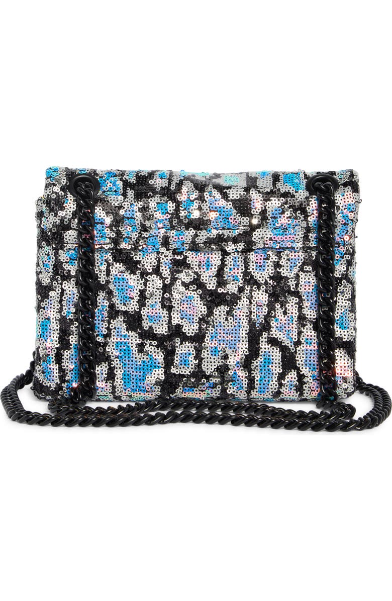 Kurt Geiger London Leopard Pattern Sequined Mini Brixton Shoulder Bag, Alternate, color, Open Grey