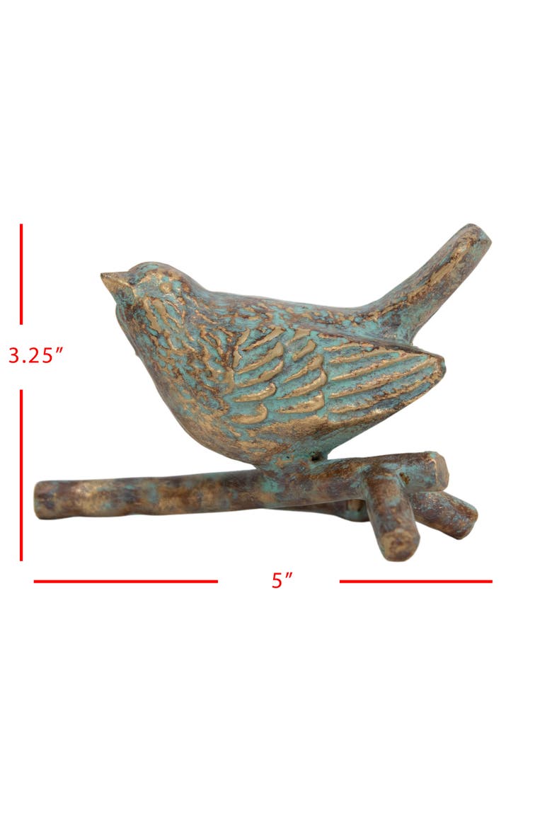 Abeline Cast Iron Antique Decorative Bird Figurine 5.5", Alternate, color, Blue