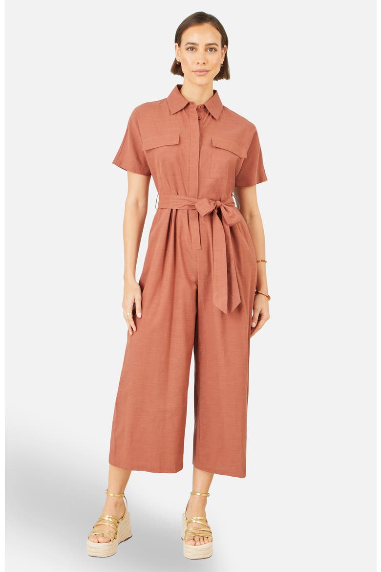 Utility Relaxed Fit Jumpsuit, Main, color, Brown