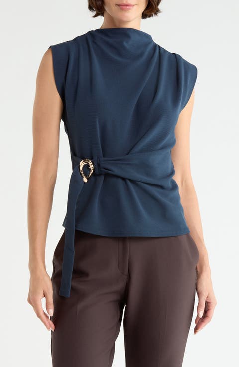Buckle Front Extended Sleeve Top