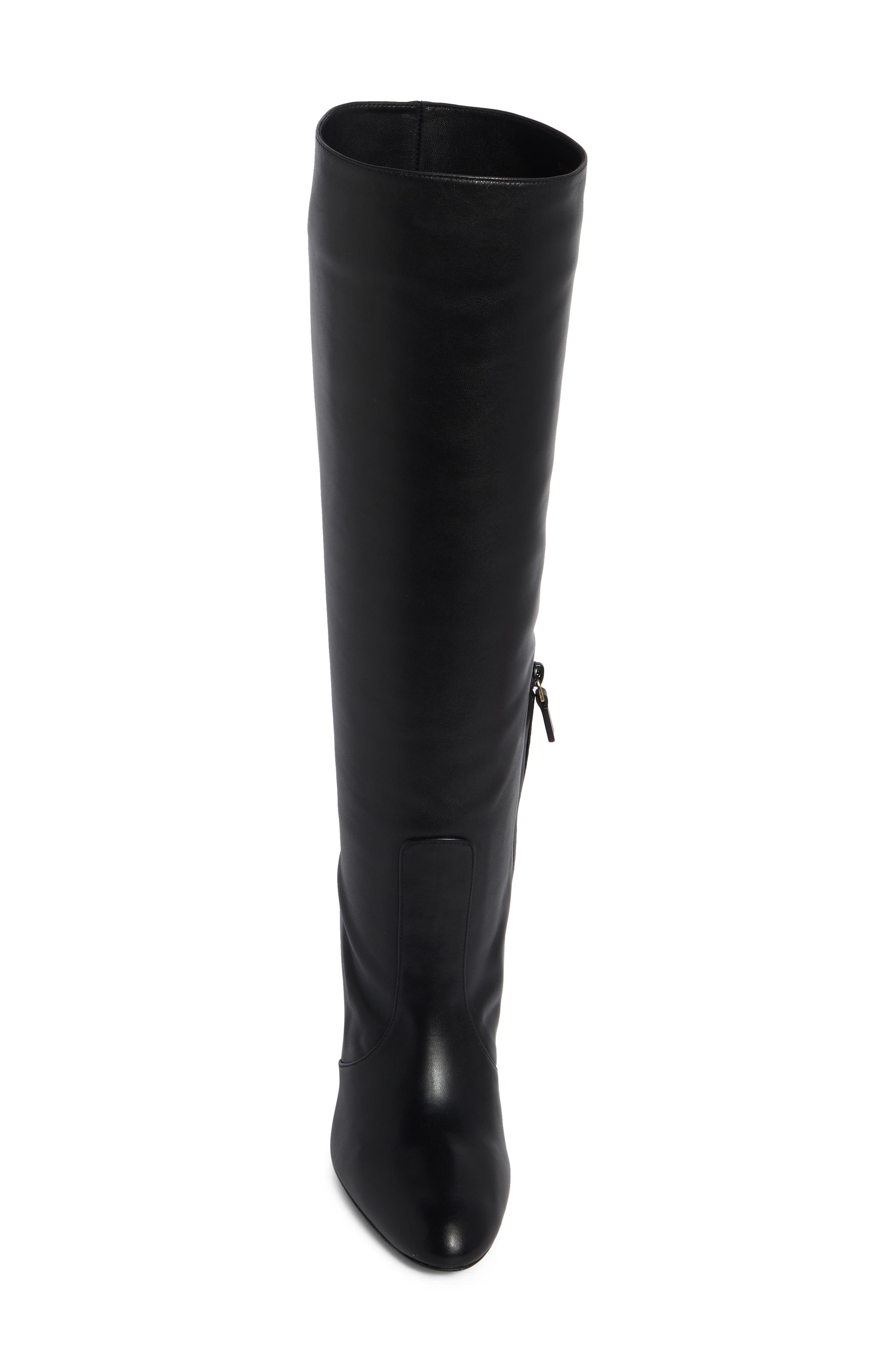 Leather Slouch Boot, Alternate, color, BLACK