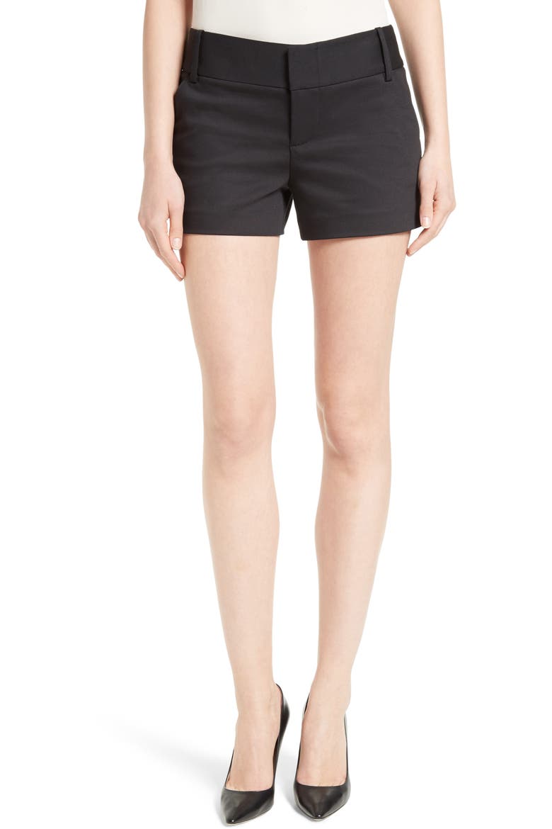 Cady Cotton Blend Shorts, Main, color, BLACK