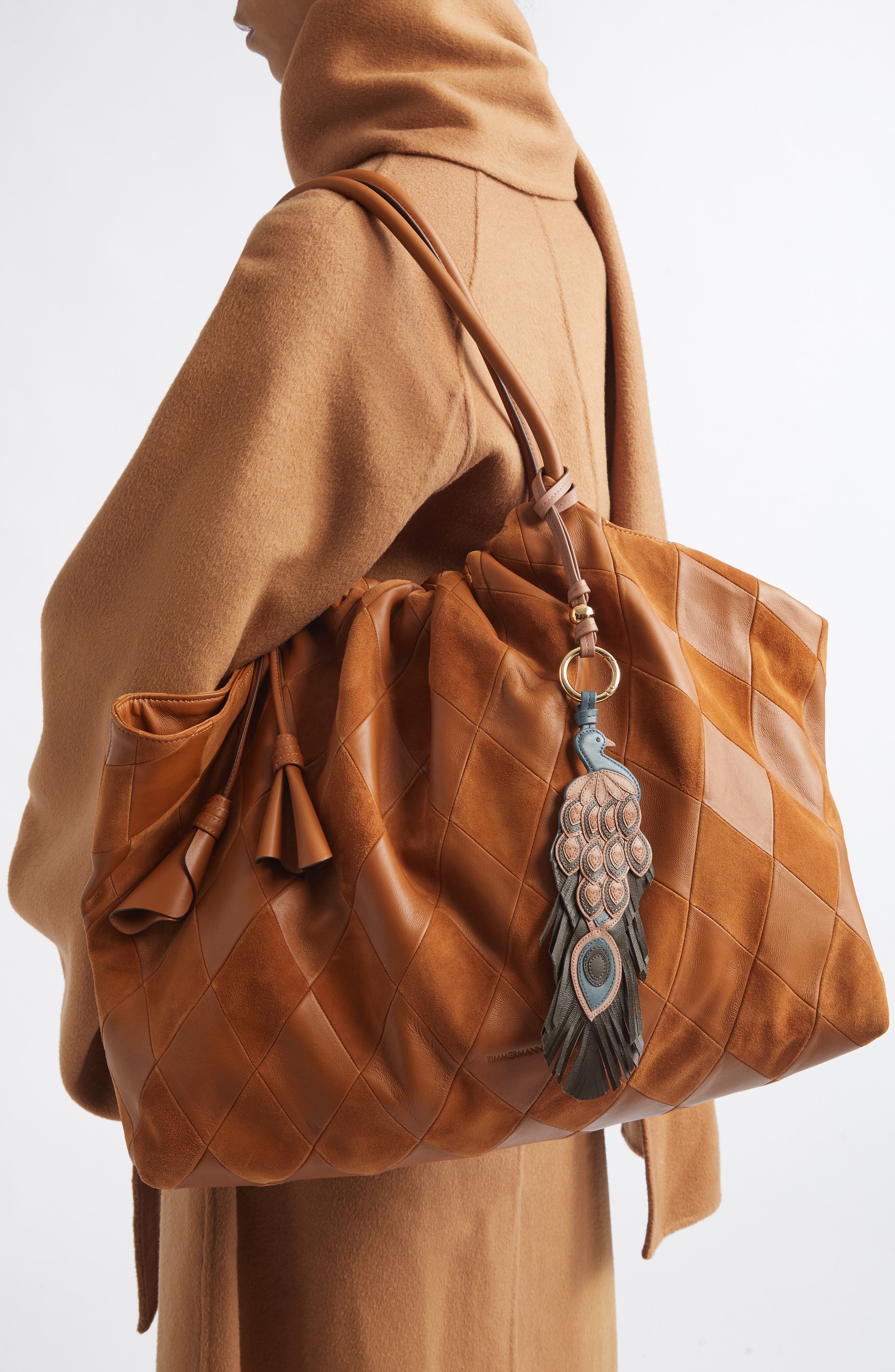 Peacock Bag Charm, Alternate, color, DUSK/ DARK OLIVE