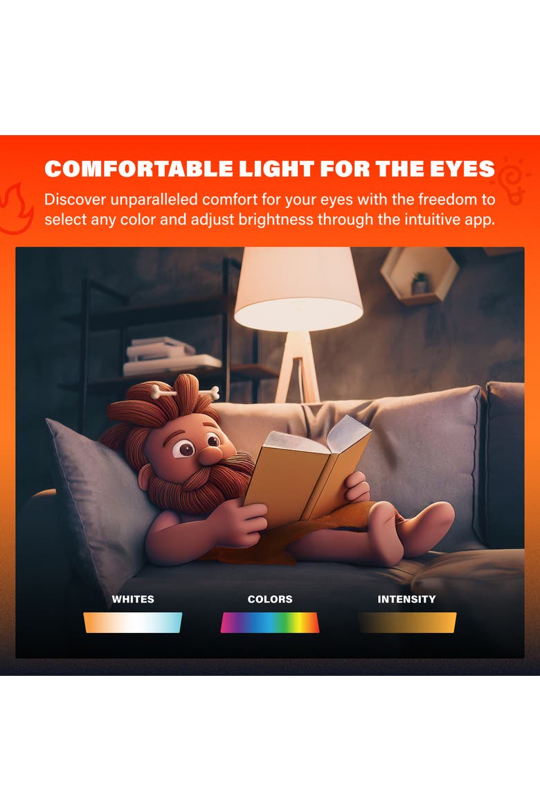 Caveman Matter & Wi-Fi A19 Smart LED Light Bulb, Alternate, color, Multicolor