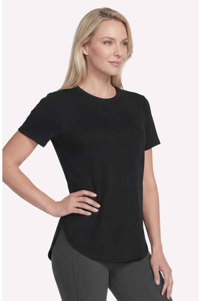GoWalk® Rib Tunic T-Shirt, Alternate, color, BOLD BLACK