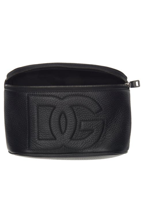 Dolce & Gabbana Dolce&gabbana Dg Logo Deerskin Leather Belt Bag In Nero