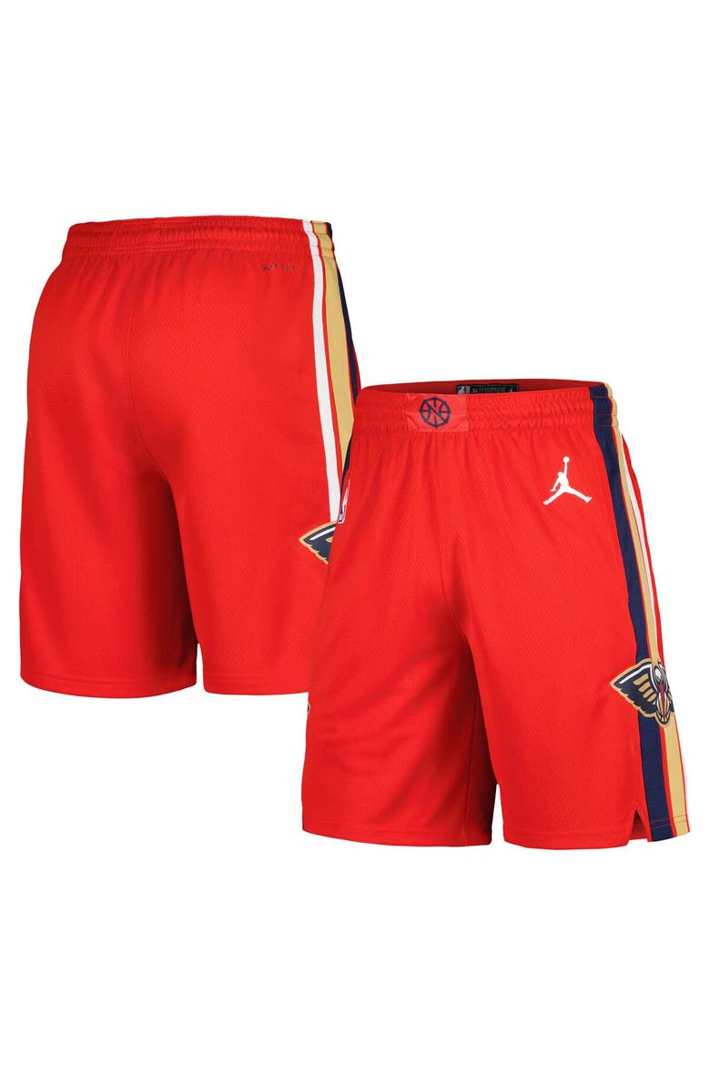 Men's Jordan Brand Red New Orleans Pelicans Statement Edition Swingman Shorts, Alternate, color, Red