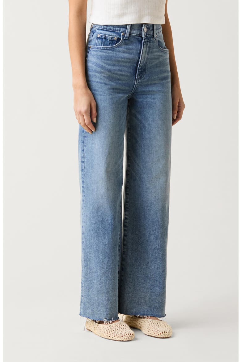 High Waist Wide Leg Column Jeans, Alternate, color, BLUE CRUSH