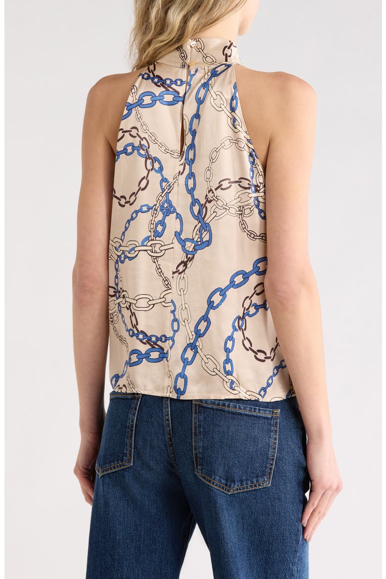 Leah Print Satin Halter Top, Alternate, color, CHAIN LINKS
