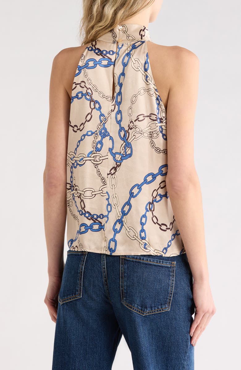 Rails Leah Print Satin Halter Top, Alternate, color, Chain Links